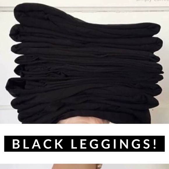 Lularoe Solid Black Leggings Size OS TC & TC2 - Picture 1 of 2